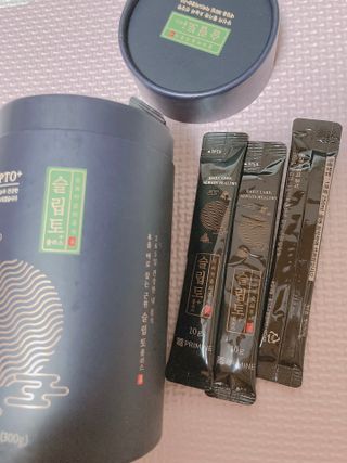 프리마인 자체 기업부설 연구소에서 찾아낸 건강한 수면의 비밀.  슬립토 플러스 30포 — 4점을 준 리뷰어가 2021년 10월 올린 사용 사진