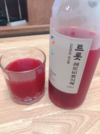트롯전통식혜 트롯레드비트식혜 1리터 +500리터 — 3점을 준 리뷰어가 2021년 6월 올린 사용 사진