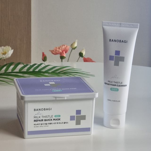 바노바기 밀크씨슬 리페어 시카 폼 클렌저 플러스 120ml + 퀵 마스크 플러스 30매 리뷰 사진