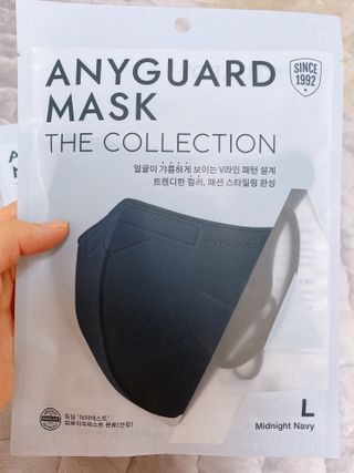 애니가드 셋업마스크 4컬러 각 10매입 [크리미베이지, 캐시미어로즈, 초콜렛브라운, 미드나잇네이비] — 4점을 준 리뷰어가 2022년 2월 올린 사용 사진