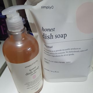 심플리오리빙 어니스트 주방세제 본품 500ml + 리필 900ml (코코넛향) — 5점을 준 리뷰어가 2022년 6월 올린 사용 사진
