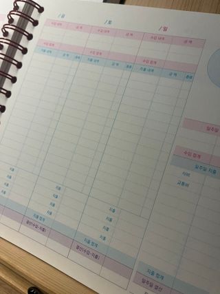 리훈 리뉴얼 오늘쓰임 가계부 용돈기입장 금전납출부 캐쉬북 만년 — 5점을 준 리뷰어가 2023년 3월 올린 사용 사진