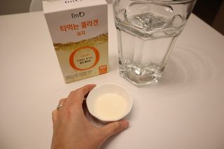 [음료수 대신 가능!]  빠르게 흡수되는 아임오 타먹는 콜라겐 1박스 — 5점을 준 리뷰어가 2023년 4월 올린 사용 사진