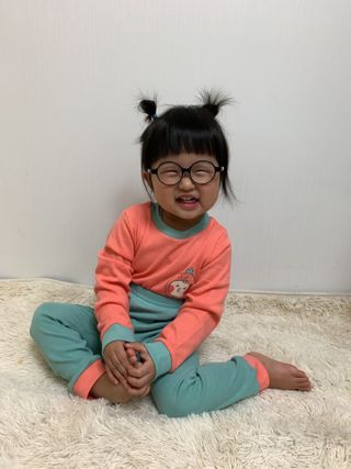 유비맘 캔디팡팡 내의/내복 상하 세트 — 5점을 준 리뷰어가 2021년 3월 올린 사용 사진