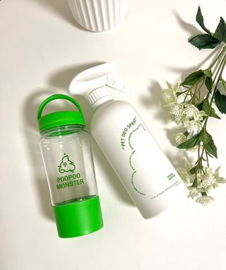 [푸푸몬스터](선물세트) 비건 펫 데오 스프레이(탈취제) 500ml (유향/무향 택 1)+산책 물통+메시지카드 — 5점을 준 리뷰어가 2022년 8월 올린 사용 사진