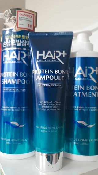 헤어플러스 단백질탈모샴푸 500ml+단백질본드앰플 145ml — 5점을 준 리뷰어가 2021년 3월 올린 사용 사진