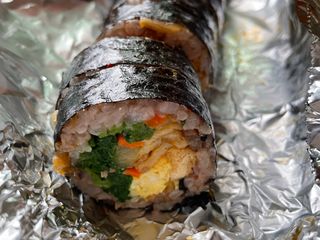 해풀잎 누구나 김밥*1ea [(혼합야채 35g *1ea,  김밥김 (5g, 5ea),  양념간장 (6g, 5ea), 참기름(5g, 2ea)] — 5점을 준 리뷰어가 2022년 7월 올린 사용 사진