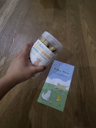 [펫시밀] 원물그대로 강원도 인제군 용대리 무염황태채 60g 강아지 고양이 프리미엄 수제간식 — 5점을 준 리뷰어가 2023년 11월 올린 사용 사진
