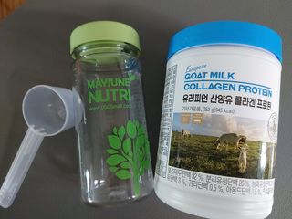 메이준뉴트리 유러피언 산양유 콜라겐 프로틴 — 5점을 준 리뷰어가 2021년 6월 올린 사용 사진