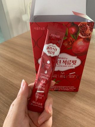 서울에프엔비 콜라스틴 3종 뷰티젤리스틱 45입 [ABC핏 15입 /  석류핏 15입 / 청스피루리나 15입] — 5점을 준 리뷰어가 2021년 7월 올린 사용 사진