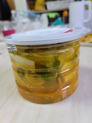 셰프애찬 단호박 백김치 1kg — 5점을 준 리뷰어가 2022년 10월 올린 사용 사진