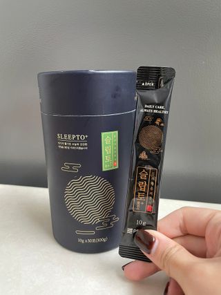 프리마인 자체 기업부설 연구소에서 찾아낸 건강한 수면의 비밀.  슬립토 플러스 30포 — 3점을 준 리뷰어가 2021년 10월 올린 사용 사진