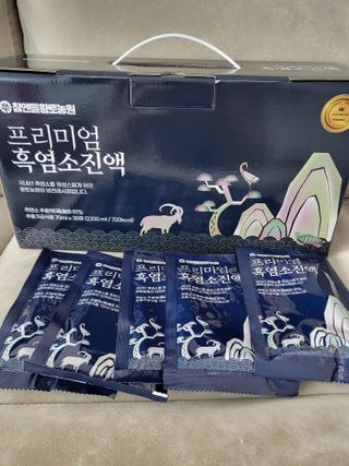 참앤들황토농원 국내산 흑염소를 정성스럽게 담은, 프리미엄 흑염소 진액 70ml x 30포 1박스 — 5점을 준 리뷰어가 2023년 1월 올린 사용 사진