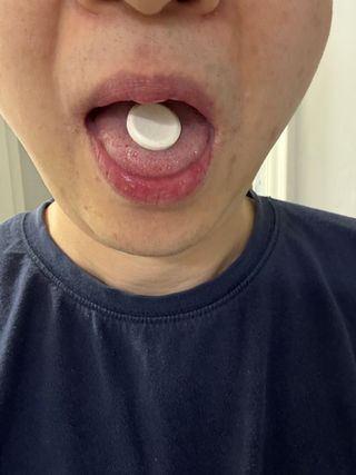 쿠팡 [아임고트] 뉴질랜드 산양유 프로바이오틱스 츄어블 코코아맛 — 5점을 준 리뷰어가 2025년 3월 올린 사용 사진