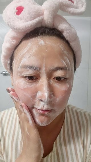프리타임1 프리타임 파파야 엔자임 워시, 파우더 페이스 폼 클렌저 — 5점을 준 리뷰어가 2023년 3월 올린 사용 사진