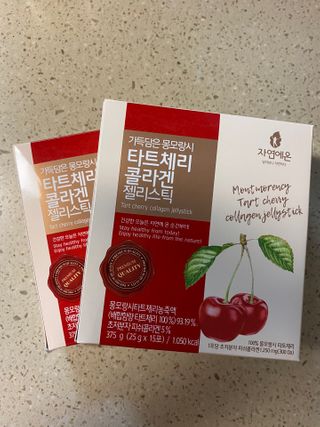 자연에온 가득담은 몽모랑시 타트체리 콜라겐 젤리스틱 — 4.5점을 준 리뷰어가 2021년 1월 올린 사용 사진