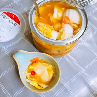 셰프애찬 단호박 백김치 1kg — 5점을 준 리뷰어가 2022년 10월 올린 사용 사진
