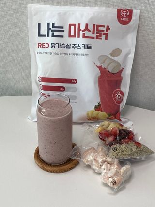 수플먼트 나는 마신닭!! 닭가슴살 주스키트, 먹기 힘들었던 닭가슴살 이제는 마시자 — 5점을 준 리뷰어가 2023년 3월 올린 사용 사진