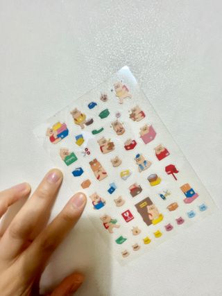리훈 곰부 내지꾸미기 투명 리무버블 스티커팩 다이어리 다꾸 미니 씰 세트 — 5점을 준 리뷰어가 2023년 5월 올린 사용 사진