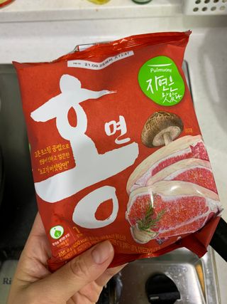 [풀무원] 자연은맛있다 정면, 백면, 홍면  세트 — 5점을 준 리뷰어가 2021년 4월 올린 사용 사진