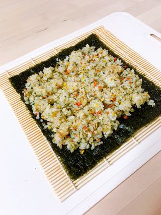 해풀잎 누구나 김밥*1ea [(혼합야채 35g *1ea,  김밥김 (5g, 5ea),  양념간장 (6g, 5ea), 참기름(5g, 2ea)] — 5점을 준 리뷰어가 2022년 8월 올린 사용 사진