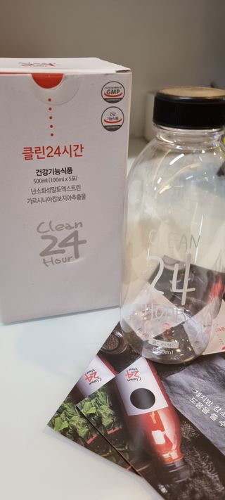 클린24시간 1BOX(5포) + 전용보틀(500ml) — 5점을 준 리뷰어가 2022년 8월 올린 사용 사진