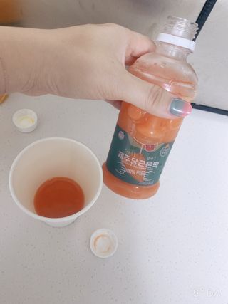 탐라원 제주의 맛, 몬딱주스 4종세트 - 한라봉몬딱주스, 천혜향몬딱주스, 청귤에이드, 당근몬딱주스 — 4점을 준 리뷰어가 2021년 8월 올린 사용 사진