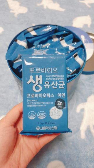 서울약사신협_프로바이오생유산균_2.5G x 100포 — 5점을 준 리뷰어가 2021년 2월 올린 사용 사진