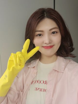 안셀 주방용 다용도 고무장갑 5개입 천연라텍스 소형 중형 대형 — 5점을 준 리뷰어가 2021년 9월 올린 사용 사진