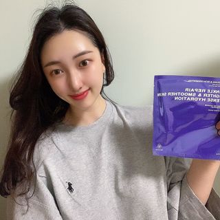 101스킨 영앤리치 하이드로겔 마스크팩 — 5점을 준 리뷰어가 2021년 3월 올린 사용 사진