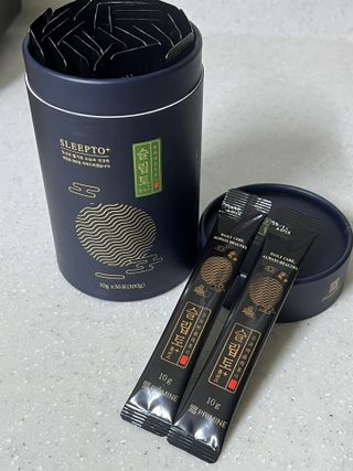 프리마인 자체 기업부설 연구소에서 찾아낸 건강한 수면의 비밀.  슬립토 플러스 30포 — 4점을 준 리뷰어가 2023년 5월 올린 사용 사진