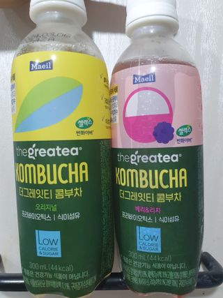 더그레잇티 콤부차 [매일유업] 더그레잇티 44kcal 콤부차 300ml *12개입 (오리지널 6개+베리리치 6개) — 5점을 준 리뷰어가 2023년 8월 올린 사용 사진