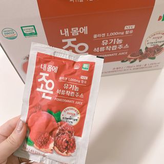 농업회사법인조은 유기농 석류 NFC 착즙주스 70ml 30포 — 4점을 준 리뷰어가 2021년 10월 올린 사용 사진