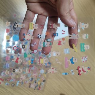 리훈 곰부 내지꾸미기 투명 리무버블 스티커팩 다이어리 다꾸 미니 씰 세트 — 5점을 준 리뷰어가 2023년 5월 올린 사용 사진