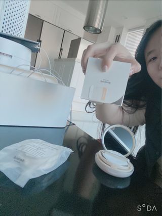 세렌디뷰티 퍼펙트 에어리 래디언스 쿠션 — 4점을 준 리뷰어가 2022년 1월 올린 사용 사진