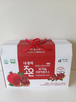 농업회사법인조은 유기농 석류 NFC 착즙주스 70ml 30포 — 5점을 준 리뷰어가 2021년 10월 올린 사용 사진
