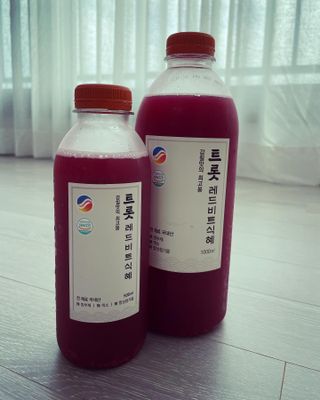 트롯전통식혜 트롯레드비트식혜 1리터 +500리터 — 5점을 준 리뷰어가 2021년 5월 올린 사용 사진