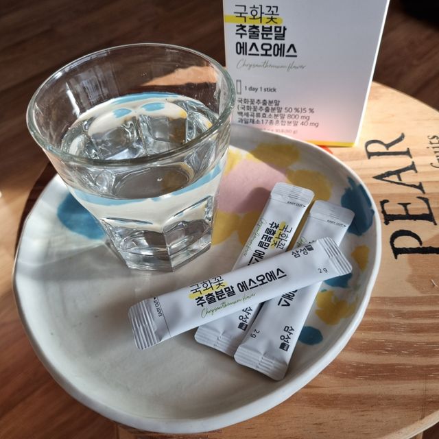 국화꽃 추출분말 에스오에스 곡류효소 과일채소 17종 혼합 분말 스틱 리뷰 사진