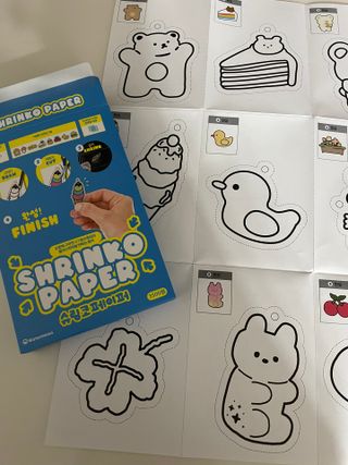 워터멜론컴퍼니 슈링코 페이퍼 3개 Set / 슈링클스 호환 종이 키링 만들기 미술놀이 재료 키트 — 5점을 준 리뷰어가 2022년 11월 올린 사용 사진