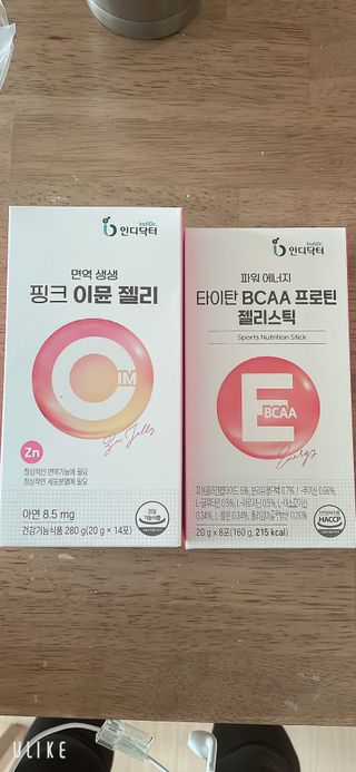 인디닥터 면역 생생 핑크 이뮨 젤리 + 타이탄 BCAA 프로틴 젤리스틱 — 5점을 준 리뷰어가 2022년 6월 올린 사용 사진