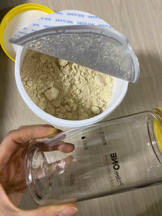 프로티원 단백질쉐이크 곡물맛 2주분 1통+보틀 — 5점을 준 리뷰어가 2021년 4월 올린 사용 사진
