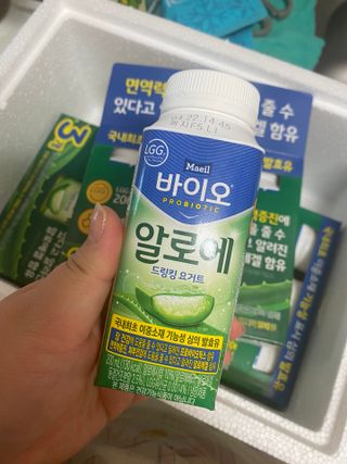 LIVE 매일바이오 알로에 드링킹 요거트 — 5점을 준 리뷰어가 2022년 4월 올린 사용 사진