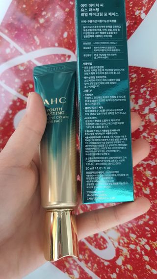 [NEW 탄력유턴 아이크림] AHC 유스 래스팅 리얼 아이크림 포 페이스 — 5점을 준 리뷰어가 2021년 2월 올린 사용 사진