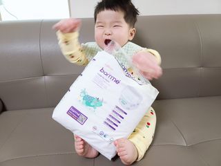 오브맘 밤 프리미엄 아기 기저귀 팬티형 밴드형 — 5점을 준 리뷰어가 2021년 1월 올린 사용 사진