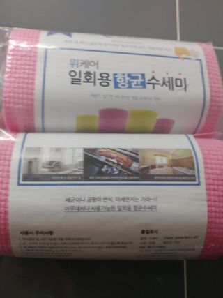 위케어 일회용 향균 수세미 50매 2롤 세트 총 100매 Pink — 5점을 준 리뷰어가 2021년 2월 올린 사용 사진