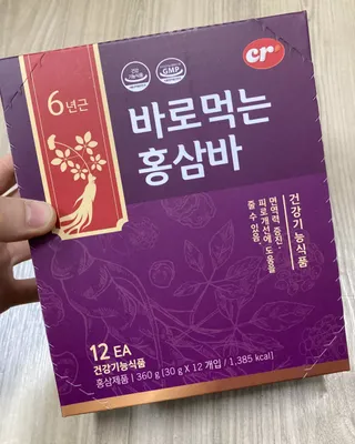씨알푸드 건강기능식품 6년근 홍삼 함유, 바로먹는 홍삼바 30g 12개입 — 4.5점을 준 리뷰어가 2022년 3월 올린 사용 사진