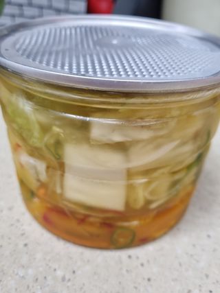 셰프애찬 단호박 백김치 1kg — 3.5점을 준 리뷰어가 2022년 10월 올린 사용 사진
