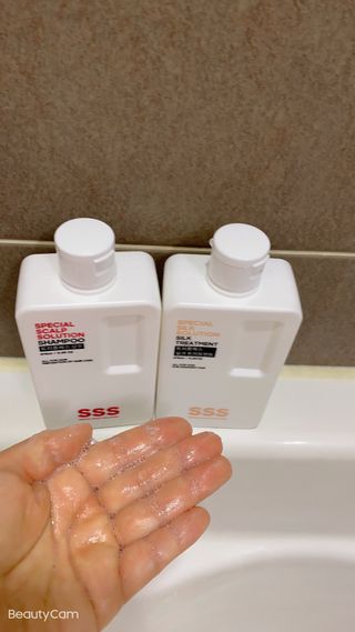 트리플에스 탈모 샴푸 275ml + 실크 트리트먼트 275ml — 5점을 준 리뷰어가 2021년 2월 올린 사용 사진