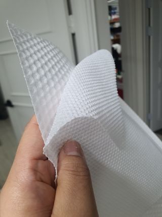 부직포나라 중금속유해물질ZERO 뜯어쓰는 주방 일회용수세미 60매 2매 — 3점을 준 리뷰어가 2022년 11월 올린 사용 사진