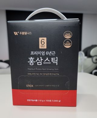 [푸름웰니스] 프리미엄 6년근 홍삼스틱 3mg x 100포 — 4점을 준 리뷰어가 2022년 3월 올린 사용 사진